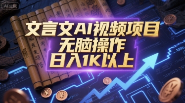 文言文AI视频项目，无脑操作，日入1K以上 - 卡易购-数字权益卡券营销自助平台-卡易购-数字权益卡券营销自助平台