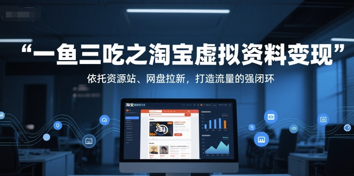 一鱼三吃之淘宝虚拟资料变现，依托资源站、网盘拉新，打造流量的强闭环 - 卡易购-数字权益卡券营销自助平台-卡易购-数字权益卡券营销自助平台