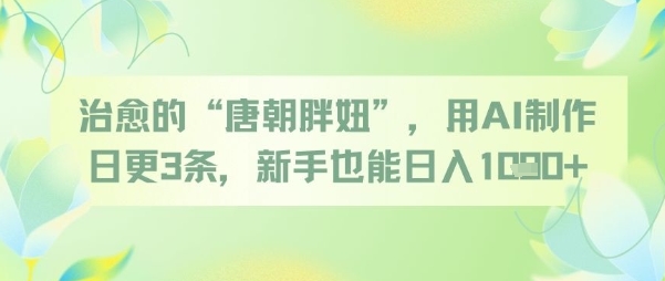 治愈的“唐朝胖妞”，用AI制作日更3条，新手也能日入多张 - 卡易购-数字权益卡券营销自助平台-卡易购-数字权益卡券营销自助平台