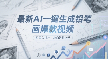 最新AI一键生成铅笔画爆款视频，多平台分发，日 入1k+，小白轻松上手【揭秘】 - 卡易购-数字权益卡券营销自助平台-卡易购-数字权益卡券营销自助平台