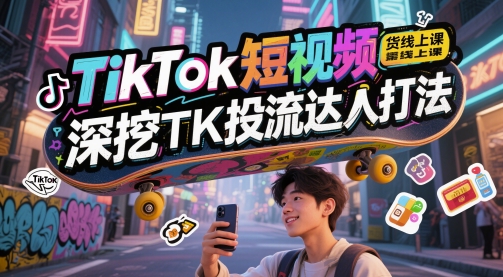 TikTok短视频带货线上课，深挖TK投流达人打法 - 卡易购-数字权益卡券营销自助平台-卡易购-数字权益卡券营销自助平台