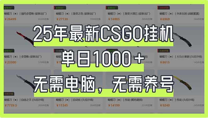 25年最新CSGO挂机系统，单日1000+，无需电脑，无需养号，0基础可上手 - 卡易购-数字权益卡券营销自助平台-卡易购-数字权益卡券营销自助平台