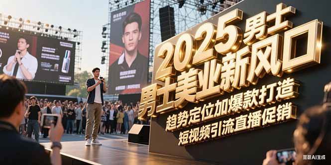 2025男士美业新风口，趋势定位加爆款打造，短视频引流直播促销 - 卡易购-数字权益卡券营销自助平台-卡易购-数字权益卡券营销自助平台