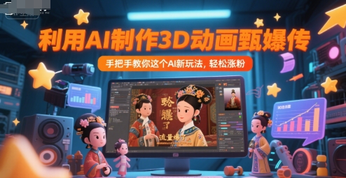 利用AI制作3D动画甄嬛传，流量爆了，手把手教你这个AI新玩法，轻松涨粉 - 卡易购-数字权益卡券营销自助平台-卡易购-数字权益卡券营销自助平台