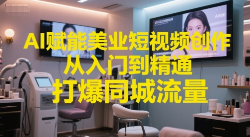 AI赋能美业短视频创作，从入门到精通，打爆同城流量，超级AI工具短视频实操落地 - 卡易购-数字权益卡券营销自助平台-卡易购-数字权益卡券营销自助平台