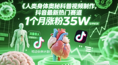 人类科普馆视频制作，抖音最新热门赛道，流量很大，1个月涨粉35W，可过伙伴计划 - 卡易购-数字权益卡券营销自助平台-卡易购-数字权益卡券营销自助平台
