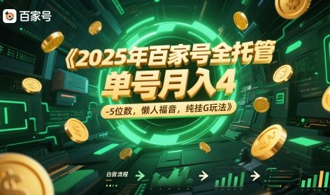 2025年百家号全托管，单号月入4-5位数，懒人福音，纯挂G玩法【揭秘】 - 卡易购-数字权益卡券营销自助平台-卡易购-数字权益卡券营销自助平台