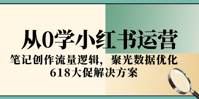 从0学小红书运营，笔记创作流量逻辑，聚光数据优化，618大促解决方案 - 卡易购-数字权益卡券营销自助平台-卡易购-数字权益卡券营销自助平台