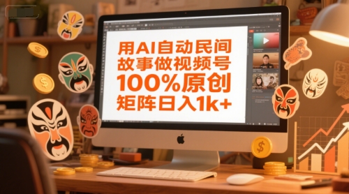 用AI自动民间故事做视频号，100%原创，矩阵日入1k+ - 卡易购-数字权益卡券营销自助平台-卡易购-数字权益卡券营销自助平台