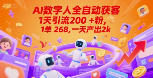 Ai数字人全自动获客，1天引流200+粉，1单 268，一天产出2k+【揭秘】 - 卡易购-数字权益卡券营销自助平台-卡易购-数字权益卡券营销自助平台