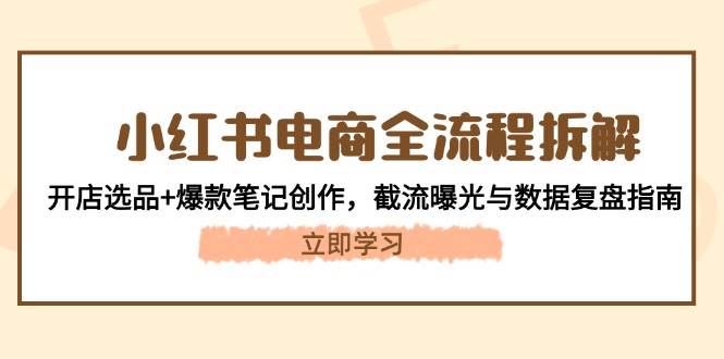 小红书电商全流程拆解：开店选品+爆款笔记创作，截流曝光与数据复盘指南 - 卡易购-数字权益卡券营销自助平台-卡易购-数字权益卡券营销自助平台